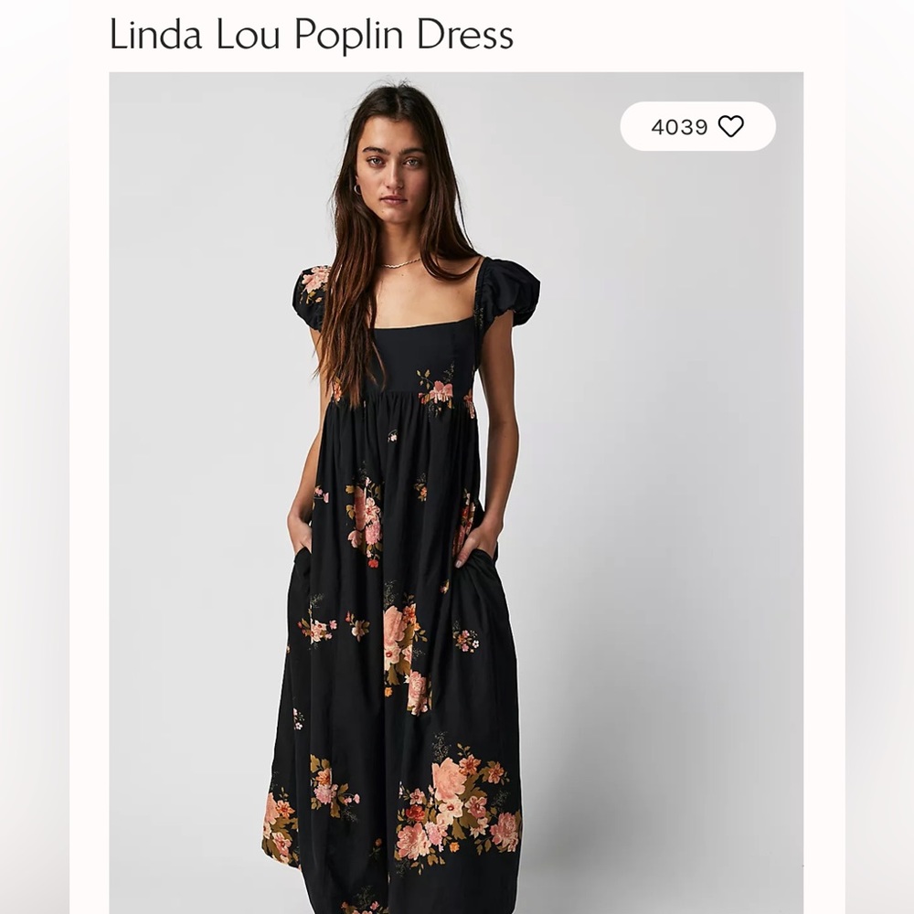 Free People Linda Lou Poplin MIDI dress xl